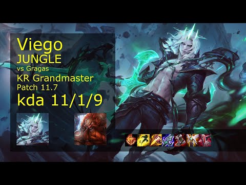 Viego Jungle vs Gragas - KR Grandmaster 11/1/9 Patch 11.7 Gameplay // [롤] 비에고 vs 그라가스 정글