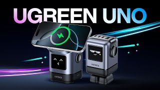 UGREEN Uno W709 (45775) Qi2, 15W, 2-in-1 Magnetic Wireless Charger, Black/Grey