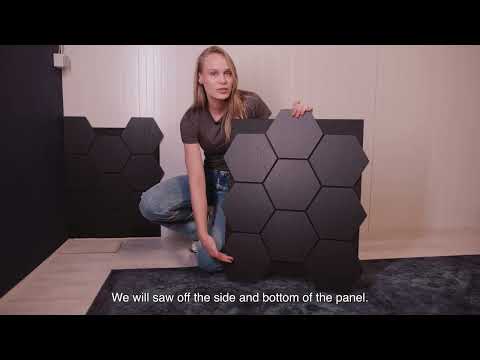 Hexagon Panel Montage Instructie Video | Aku Woodpanel | Kelur: Zwart | Aku Woodpanel