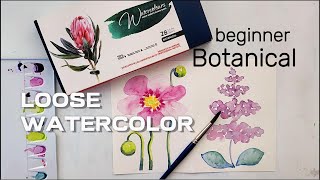 How to paint loose flowers for beginners #watercolor #botanical #flowerpainting #howtopaint #art
