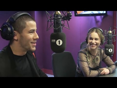 Nick Jonas Crashes Interview With Emilia Clarke, Gushes Over Her Instagram