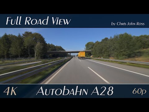 Autobahn (A28), Germany: Ganderkesee-Ost - Ganderkesee-West - Hude - Hatten - RP Hemmelsberg - 4K