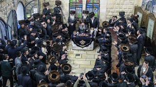 מוישי בהר & עוזיאל דיטש & אברהם בלטי | החלאק'ה לבן האדמו"ר מסאדיגורה |  Sadigura Rabbi in Meron