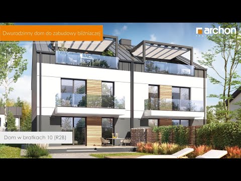 Dom w bratkach 10 (R2B) – Dwurodzinny dom do zabudowy bliźniaczej I ARCHON+ Projekty Domów