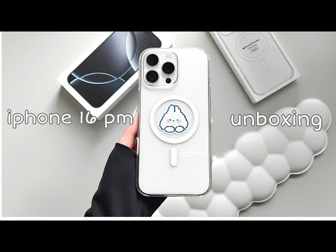 IPHONE 16 PRO MAX UNBOXING 🫧 | white titanium | 1TB | casual unboxing and customisation ⋆౨ৎ˚⟡˖ ࣪
