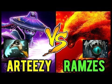 Arteezy vs Ramzes666 МИД Battle - Top 2 vs Top 6 MMR