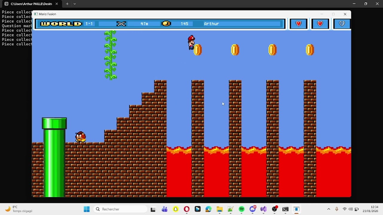 Regarder la vidéo du projet Mario sur YouTube
