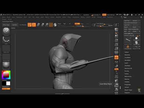 17 Adding Cannon parts - Hard Surface Character Sculpting in Zbrush