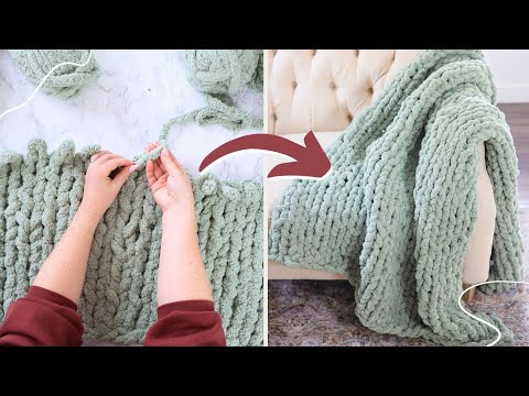 So machen Sie in 3 Stunden eine kuschelige Fingerstrickdecke (tatsächlich erschwinglich)