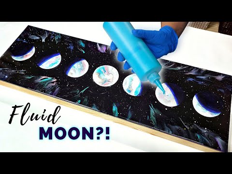 MOON Art NEW Way! 🌒 Love it! Must Try Step-by-Step Acrylic Pour Painting | Abstract Space Art