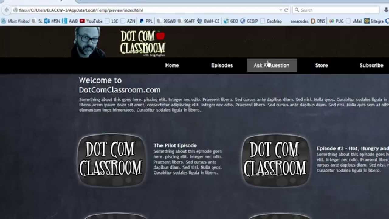 The CSS Menu Tool in 90 Second Website Builder