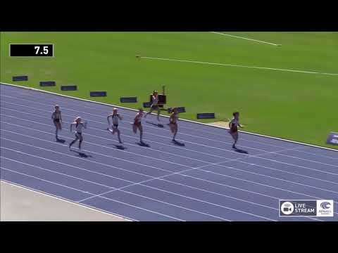 U15 Womens 100m - Heat 1 - 2018 Australian Junior Athletics Championships