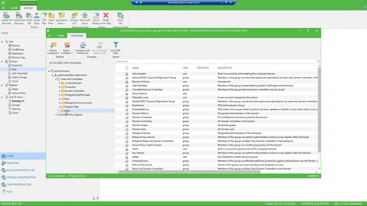 Active directory Backup & Recovery Demo video