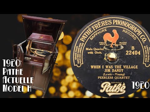 GREAT ACOUSTIC RECORD SOUND QUALITY! 1920 Pathe Actuelle Model H Phonograph - Peerless Quartet - WOW