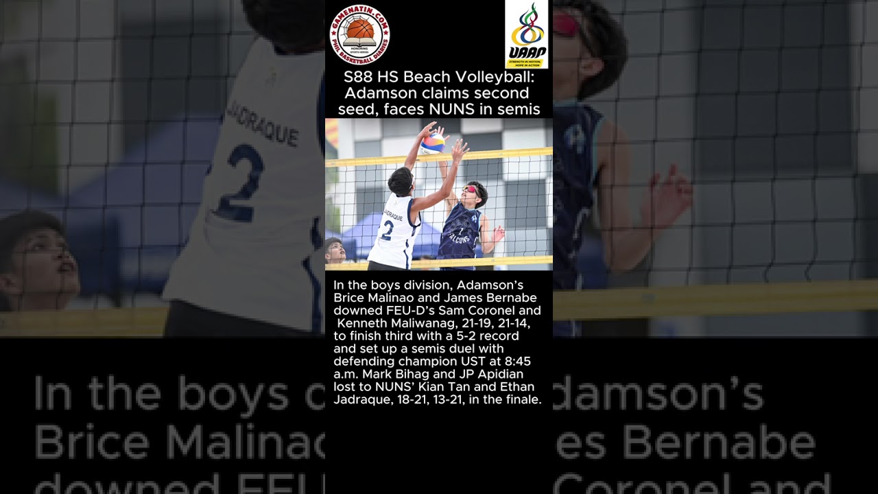UAAP High School Beach Volleyball: FEU, UE earn 4th slots in girls' and boys' Final 4 respectively