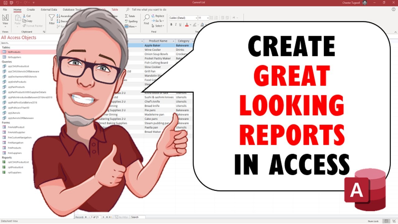How to Create Professional Looking Report in MS Access | The Introduction to MS Access Course
