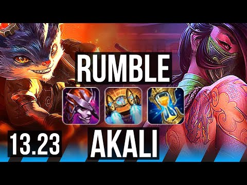 RUMBLE vs AKALI (MID) | 78% winrate, Comeback, Dominating | NA Challenger | 13.23