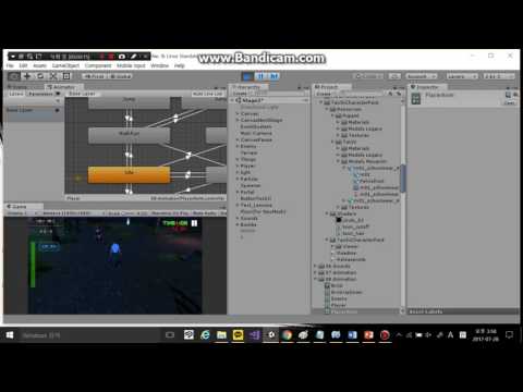 Unity3D : [Player's Animator Controller] using mechanim animation