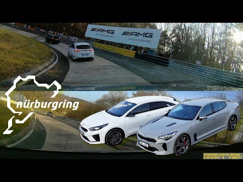 Kia Stinger GT pursuits Kia Proceed GT at Nürburgring Video