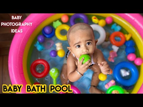 BABY FIRST BATH POOL PARTY | Baby bath tub photoshoot | Baby photoshoot ideas at home | VMS WORLD |