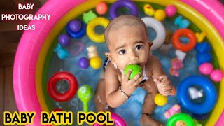 BABY FIRST BATH POOL PARTY | Baby bath tub photoshoot | Baby photoshoot ideas at home | VMS WORLD |
