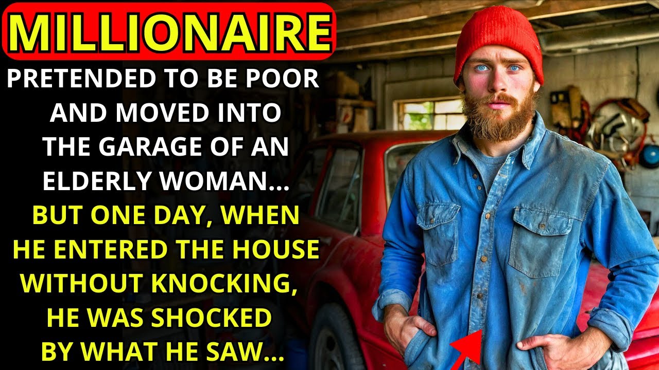 A MILLIONAIRE DISGUISED HIMSELF AS A POOR MAN AND MOVED INTO AN OLD WOMAN'S GARAGE... BUT ONE DAY...