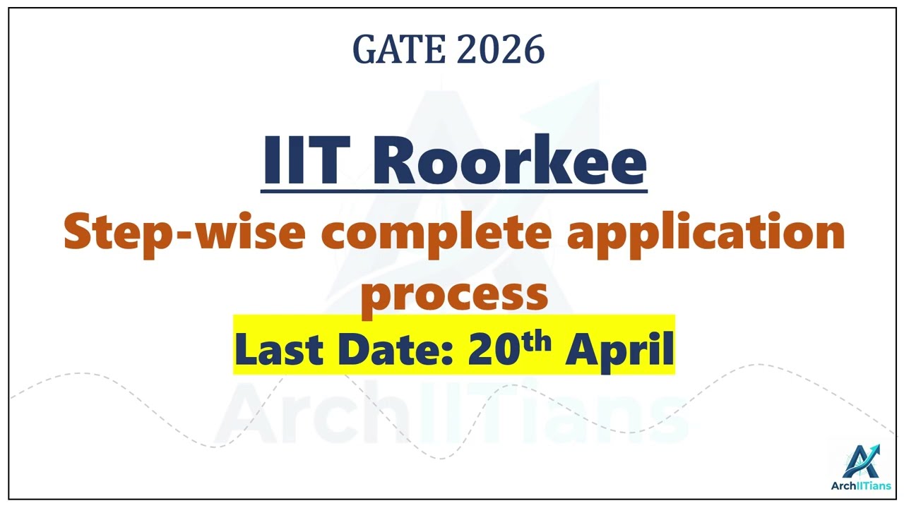 IIT Roorkee | Application Process 2026 LIVE | Step-by-Step Guide | Last Date 20th April