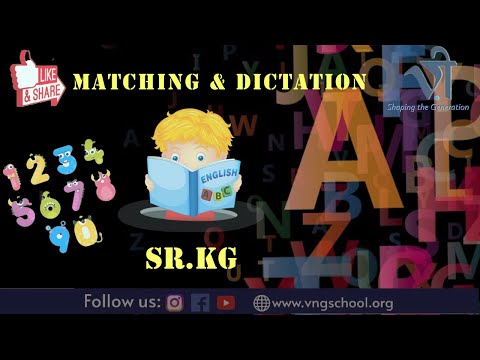 English for Class Sr.Kg | Matching & Dictation By Jigisha Ms