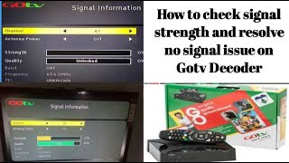 How to check Gotv signal strength || resolve no signal issue