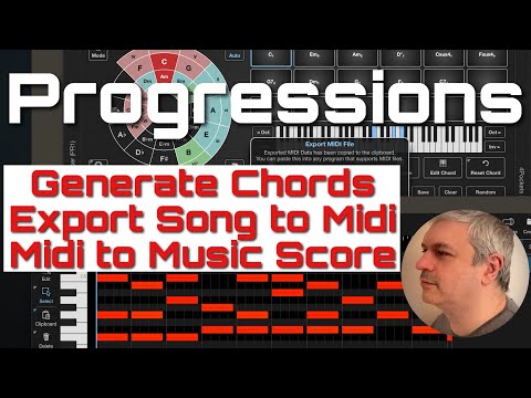 4Pockets Progressions AUv3 Chord Generator Tutorial 4: Create your chords, see them as Music Sheet
