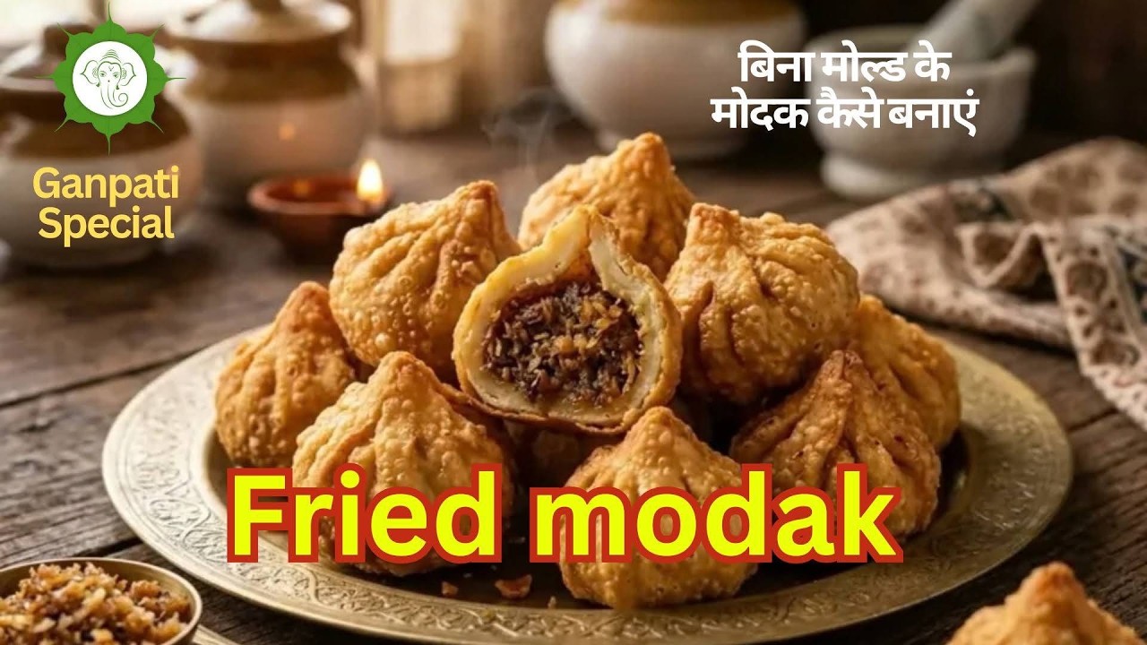 Crispy Fried Modak Recipe 😍 बाहर से Crispy,अंदर से Soft & Delicious।Easy Modak Recipe