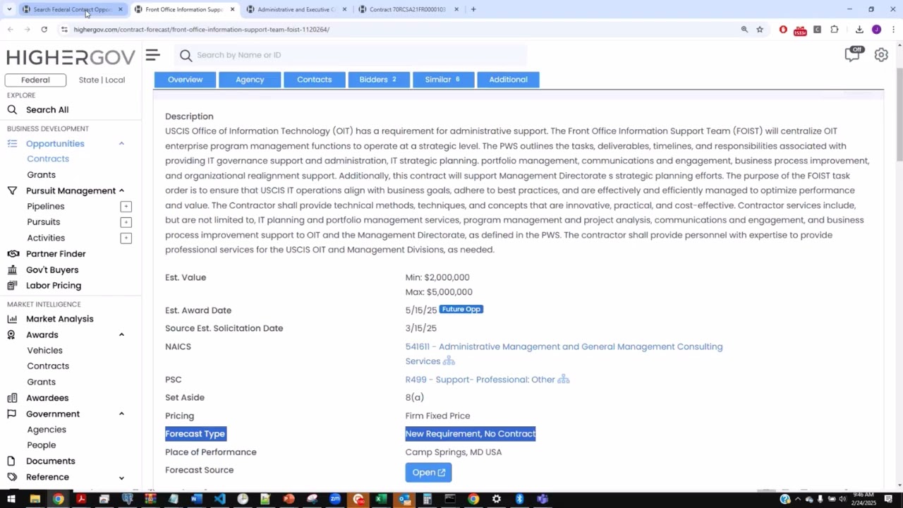 Winning GovCon with Data: HigherGov Prospecting & Forecasting Walkthrough