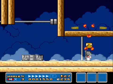 SMB3 for Super Mario All-Stars Custom Level #36 - World 4 Airship
