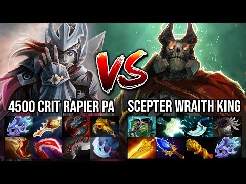 Carry Battle!!! Epic Lightning 8 Slotted WK with Scepter Build Vs 4500 Crit Rapier PA - DotA 2