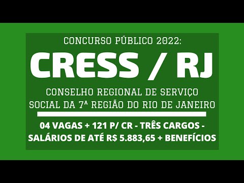 Publicado Edital Concurso CRESS / RJ - 2022: Ag. Administrativo, Ag. Fiscal e Aux. Serviços Gerais