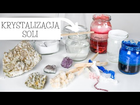 KRYSTALIZACJA soli doświadczenie i opis jak zrobić eksperymenty z hodowlą kryształów dla dzieci