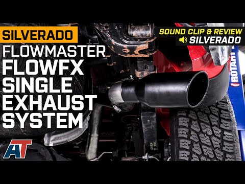 2019-2021 Silverado 1500 5.3L Flowmaster FlowFX Single Exhaust; Black Tip Sound Clip & Install