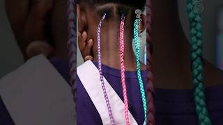 Kids Coloured Knotless Braids #kidsknotlessbraids #kidsprotectivestyles #naturalhair