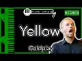Yellow (HIGHER +3) - Coldplay - Piano Karaoke Instrumental