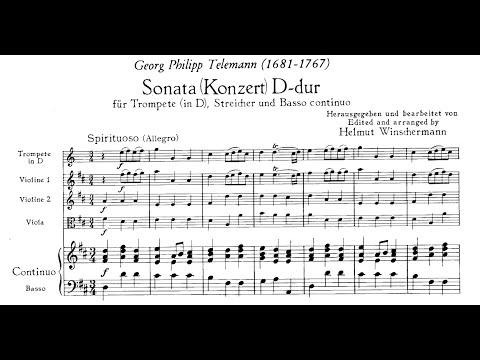 Georg Philipp Telemann - Trumpet Sonata in D major, TWV 44:1. Trumpet: Maurice André.