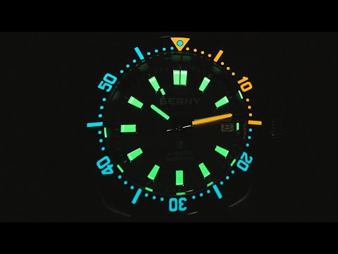 BERNY's Classic Diver Watch: Timeless Design and Customization Options Await! Model-AM126VM BLK
