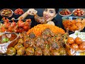 ASMR Eating Spicy Kadai Chicken Masala Curry Chicken Tangdi Curry Rice Big Bites ASMR Eating Mukbang