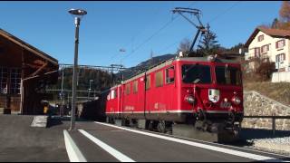 preview picture of video 'Züge der Rhaetischen Bahn -Tiefencastel Bergtour 25112011'