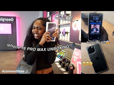 Iphone 16 PRO MAX UNBOXING📲|surprise gift😆!!|Camryn Attis #iphone #newphone