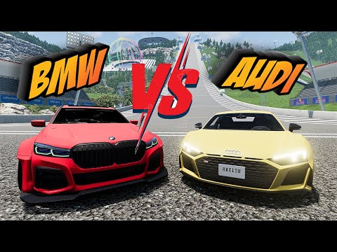 Bmw VS Audi High Jump Race Challenge - Beamng Drive