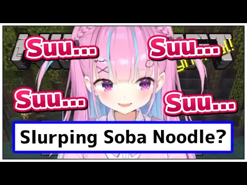 Sakanaa Clips - Aqua slurps soba noodles like crazy when playing Minecraft after a long time【Hololive Eng Sub】