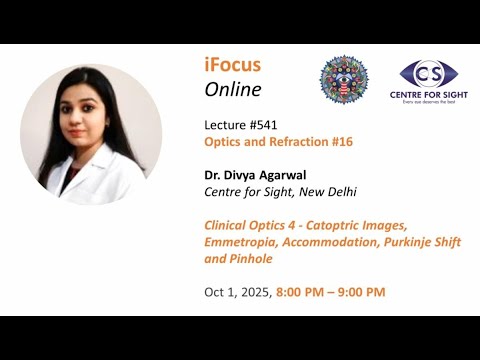 Clinical Optics 4, Catoptric Images, Emmetropia, Accommodation Etc-Dr. Divya Agarwal, Oct1, 8PM