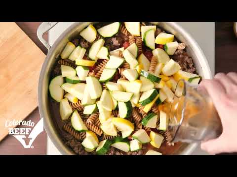 Ground Beef & Pasta Skillet Primavera