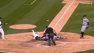 Eaton scores tying run on wild pitch