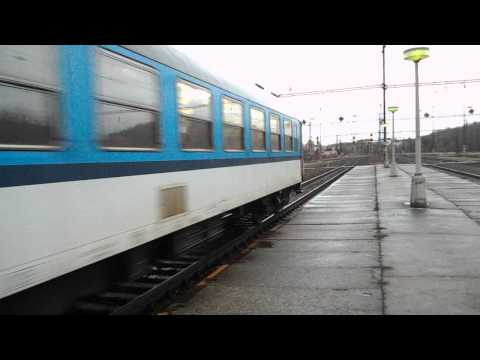 Příjezd vlaku Sp 1696 (ČD 163.259) - Most, 29. 1. 2013